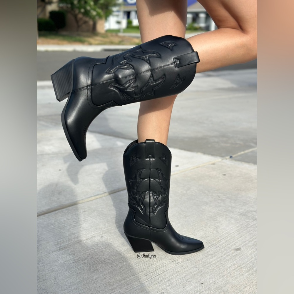 Black cowboy boots